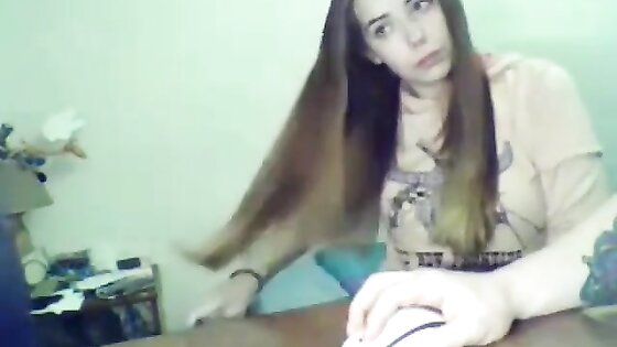 Sexy Russian Teen Hairjob, Long Hair, Hair Brushing