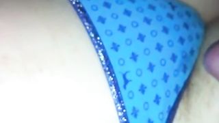 Cum on blue panties