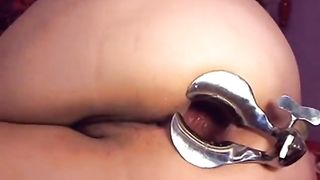 Webcam girl dildo and speculum in asshole by M.D.F