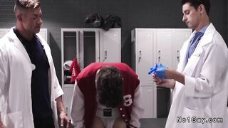 Gay football players anal with doctor in locker room