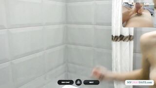 Hot teen making horny strangers cum by showing herself in the shower