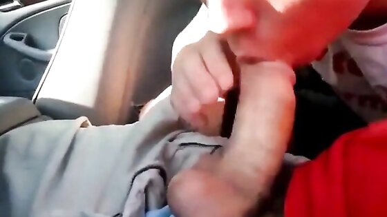 Blowing a friend in the car and he cums in my mouth 5