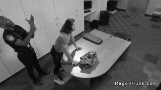 Airport agent research ass of passenger into a back room