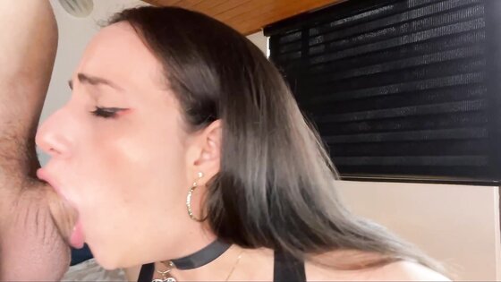Sabrina the deep throat queen gives the sloppiest blowjob