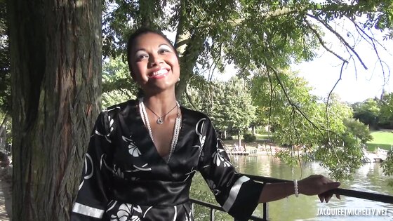 Ebony Mature Threesome Outdoors