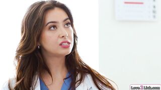 Doctor gives breast exam to busty intern
