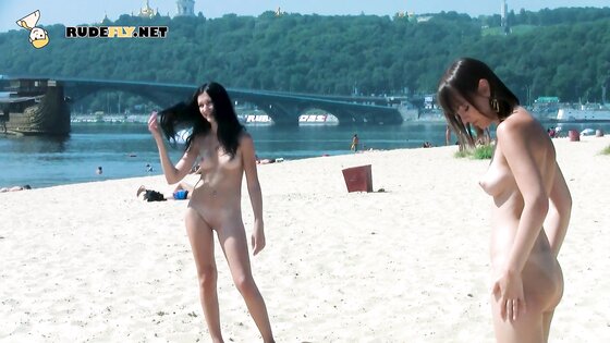 Hot nudist girl filmed by a voyeur with a hidden camera