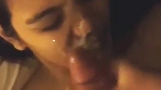 Two white Guys Cum on indonesian Girl Face