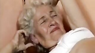 Hairy Granny Tries Fucking Machine