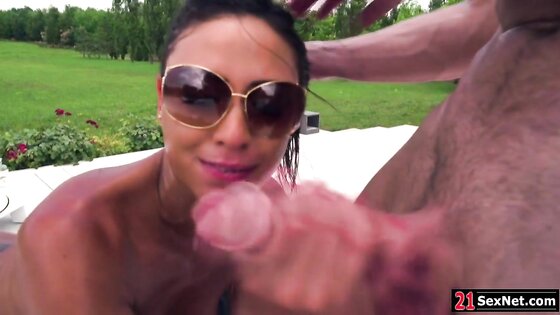 Hot french babe having anal sex outdoors