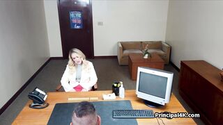 Blonde milf fucked on principals office desk