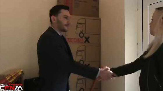 Blonde Mistress Punishes Sub Male