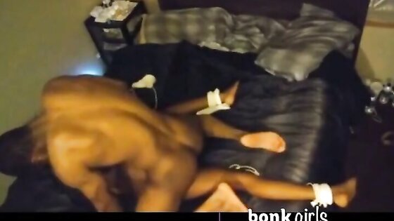 Amateur Ebony couple fuck hard to the music