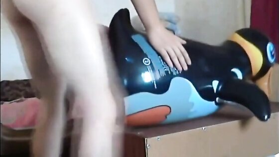 Penguin inflatable toy humping cum