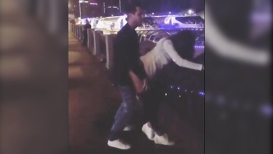 Russian couple fuck on the street