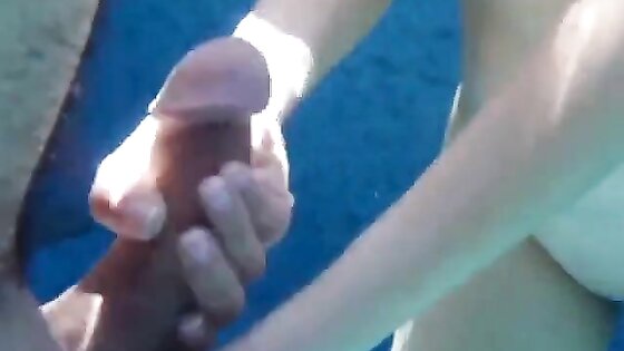 Girl pulling my cock underwater