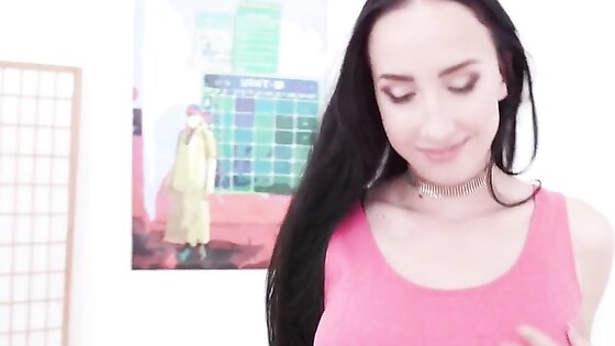 Beauty Slender Brunette Anal Gangbang