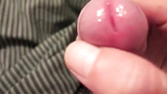 Uncut Foreskin Gaming Closeup with Cum