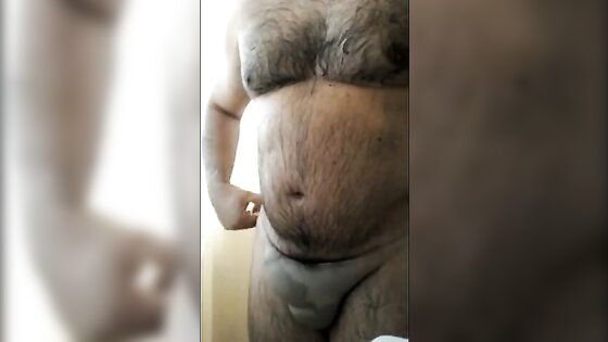 Big Thick Chubby Bear Bathroom Jerk & Cum