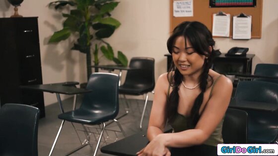 Teacher licks coeds sexual tension away