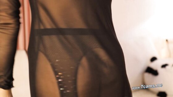 Sultry Latina Shemale Strokes Her Massive Cock on Cam