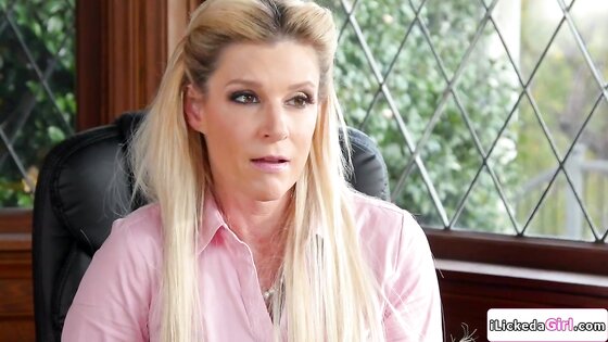 Brunette seduced lesbian milf principal