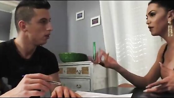 Big Cock Brunette Shemale Fucks Young Gay Boy