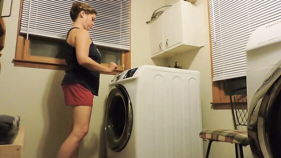 He bought me new washer/dryer set, so I gave him a spin with my big tits
