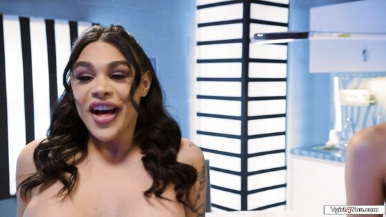 Three shemale sexdolls fuck a scientist