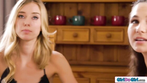 Teen licks tutors pussy under the table