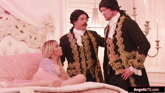 Shemale princess gets analed by servants