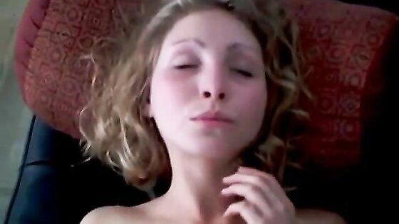 Shy teen beauty masturbates