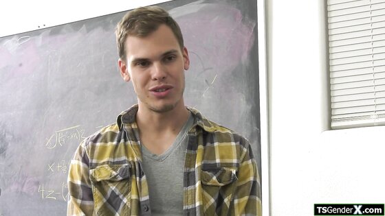 Guy takes out his cock ifo trans teacher