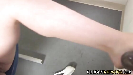 Pregnant Blonde Fucks BBC In Glory Hole