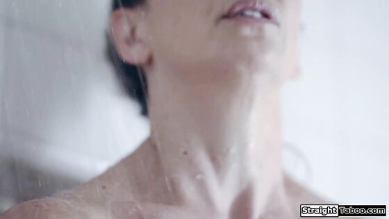 Busty blonde milf masturbates her pussy