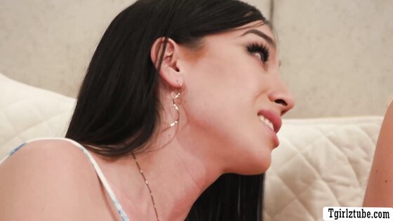 MILF blonde double penetrated by new TS neighbors