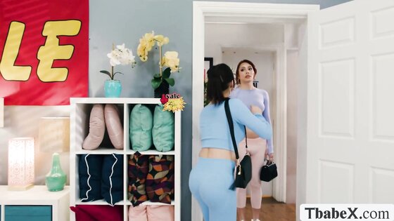 Two TS bed buyer test it first to hot store clerk