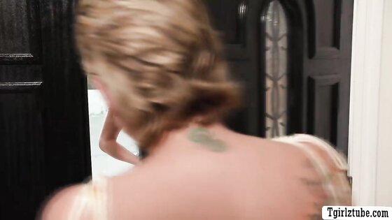 New MILF neighbor double penetrated by two TS