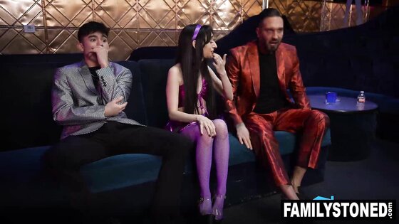 Ronnie Violet letting her Stepbro and stepdad spirtroast her