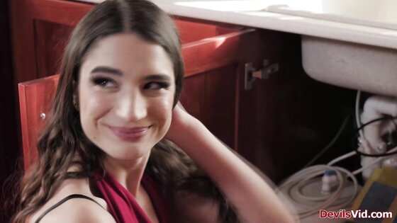 Brunette housekeeper ass fucked by boss