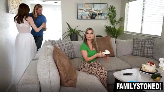 Stepdad helps Rose Caarter relax that ends up them fucking in bed