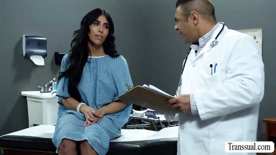 Pervert doctor eats the ass of TS patient