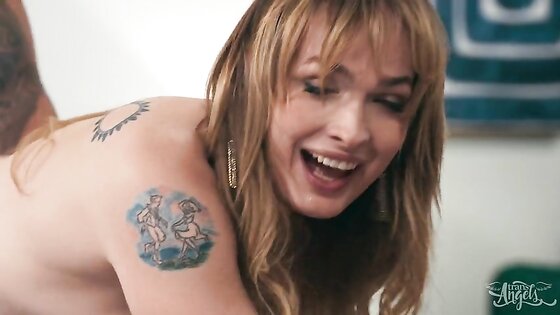 Red Haired Shemale Rides Big Cock