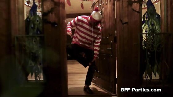 Besties spreading wide for candies in foursome