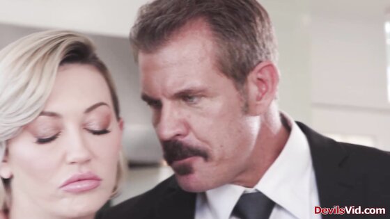 Wife and husband spit roast housekeeper