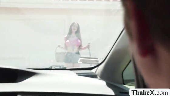 TS carwasher give us a free extra anal service