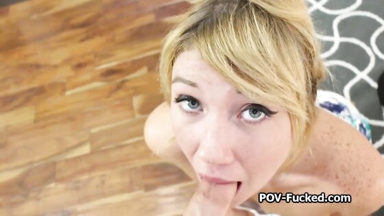 Petite blonde cutie spreads on sofa for my hard dick