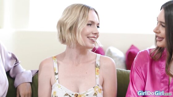 Lesbian couple dp their big tit neighbor