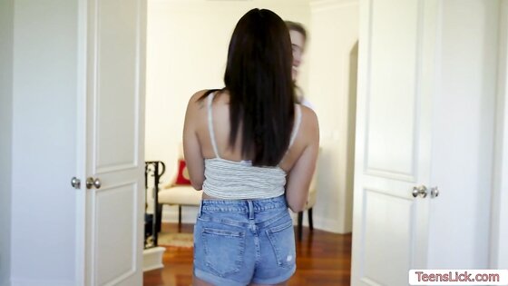 Licking our wet pussy and ass on the bed 2