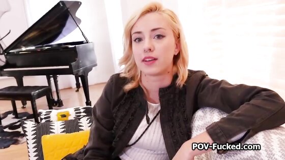 Playful blonde amateur craves for dick on camera POV style